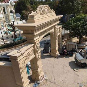 威海 黄金麻荔枝面花岗岩别墅门楼