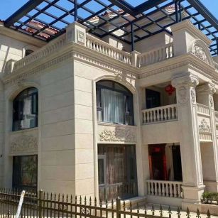 威海 黄金麻花岗岩荔枝面别墅外墙干挂