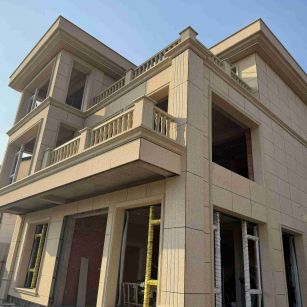 威海 黄金麻花岗岩石材荔枝面外墙干挂效果展示