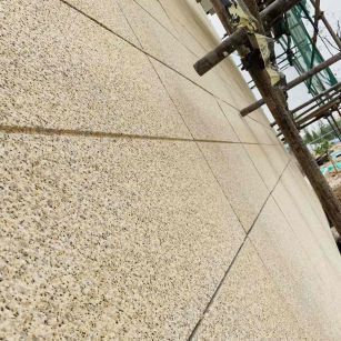 威海 黄金麻花岗岩荔枝面外墙干挂石材效果示例