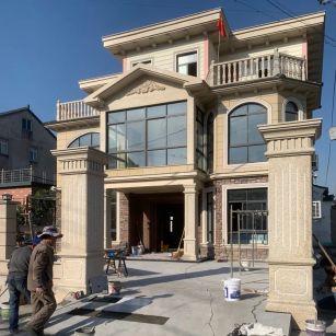 威海 黄金麻花岗岩荔枝面别墅外墙干挂私家专属