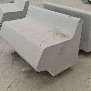 威海 芝麻白花岗岩异形坐凳，石凳