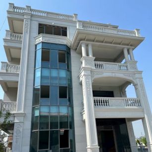 威海 白麻花岗岩别墅外墙干挂效果展示