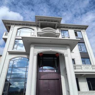 威海白麻别墅外墙干挂石材效果示例