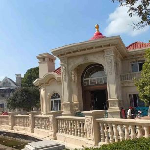 威海 黄金麻花岗岩欧式别墅