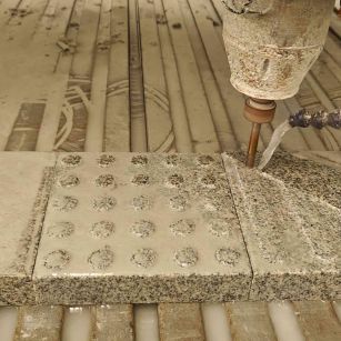 威海 芝麻白花岗岩石材盲人石、盲道石、盲点石