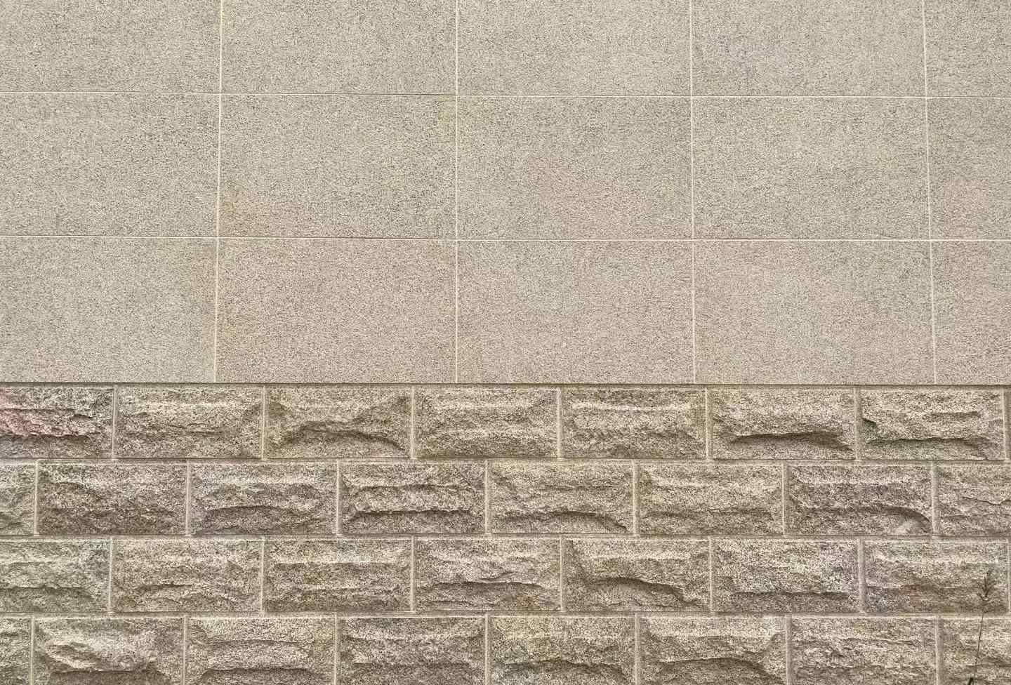 威海 黄金麻自然面蘑菇石配荔枝面干挂