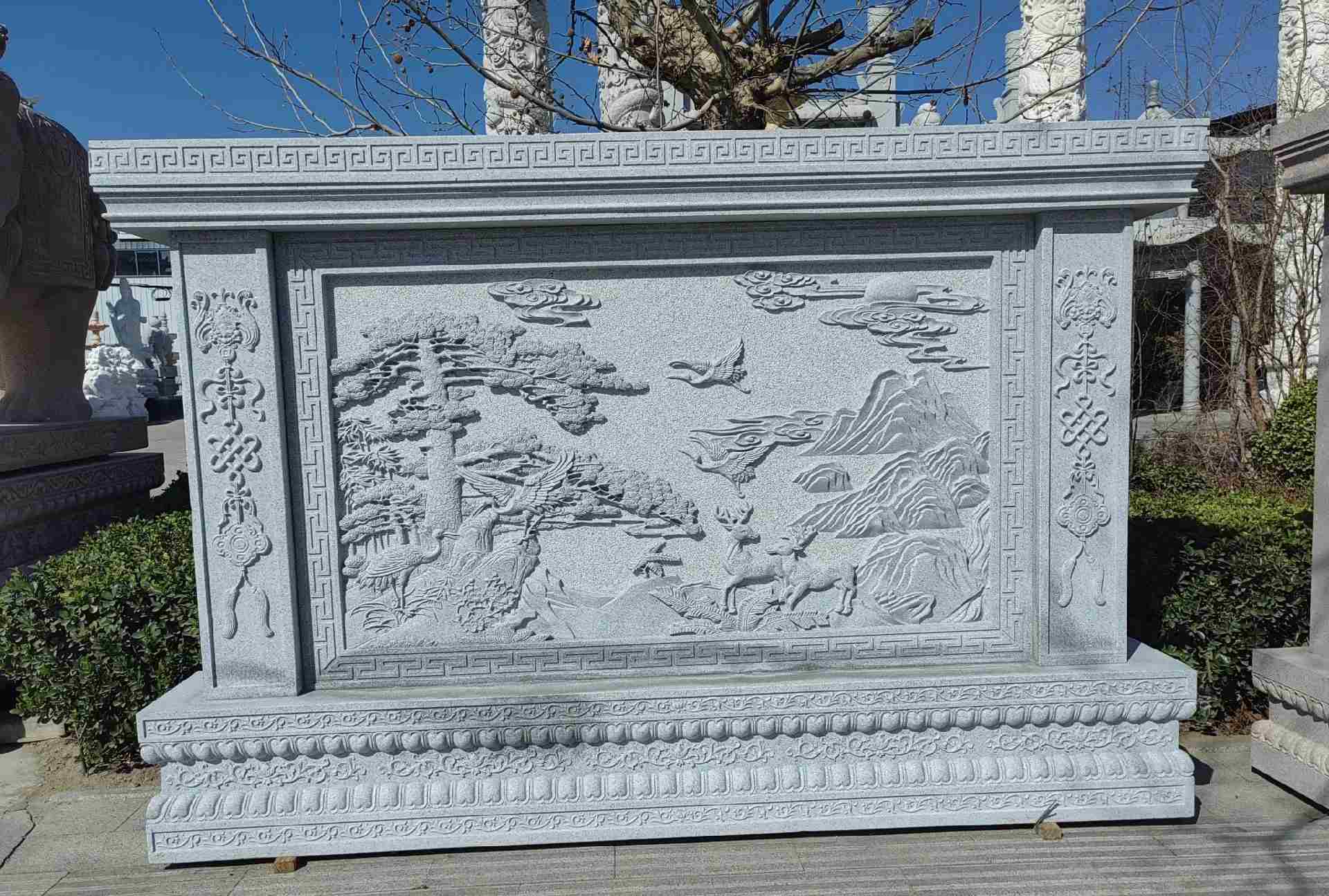 威海 芝麻白大型照壁，屏风，影壁