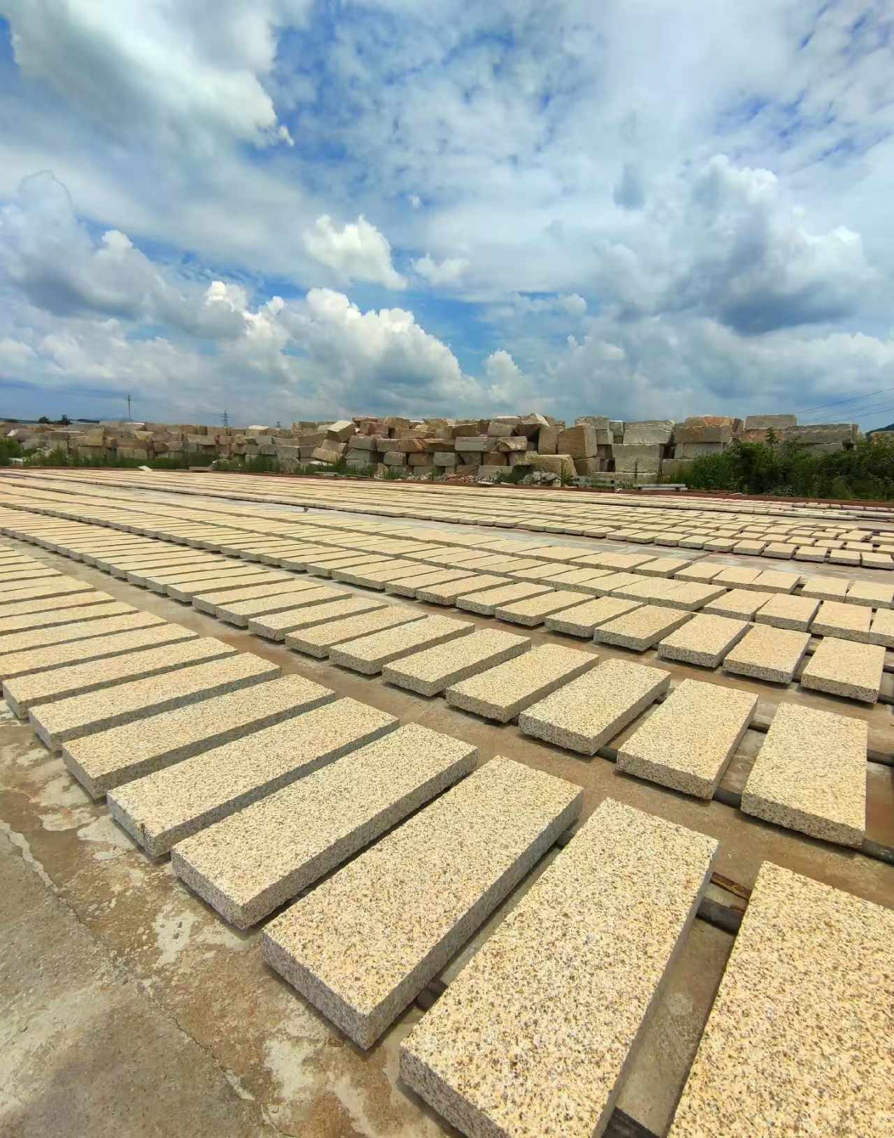 威海 黄金麻荔枝面花岗岩石材地铺石防护中
