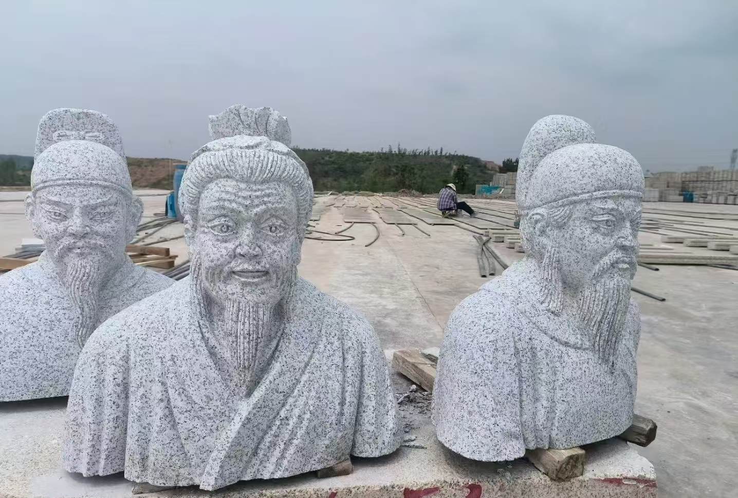 威海 白麻花岗岩石材人物立体雕刻