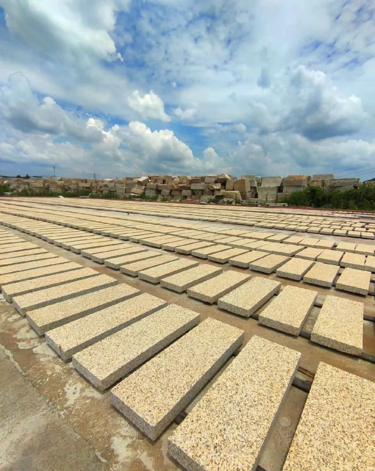 威海 黄金麻花岗岩荔枝面地铺石防护中