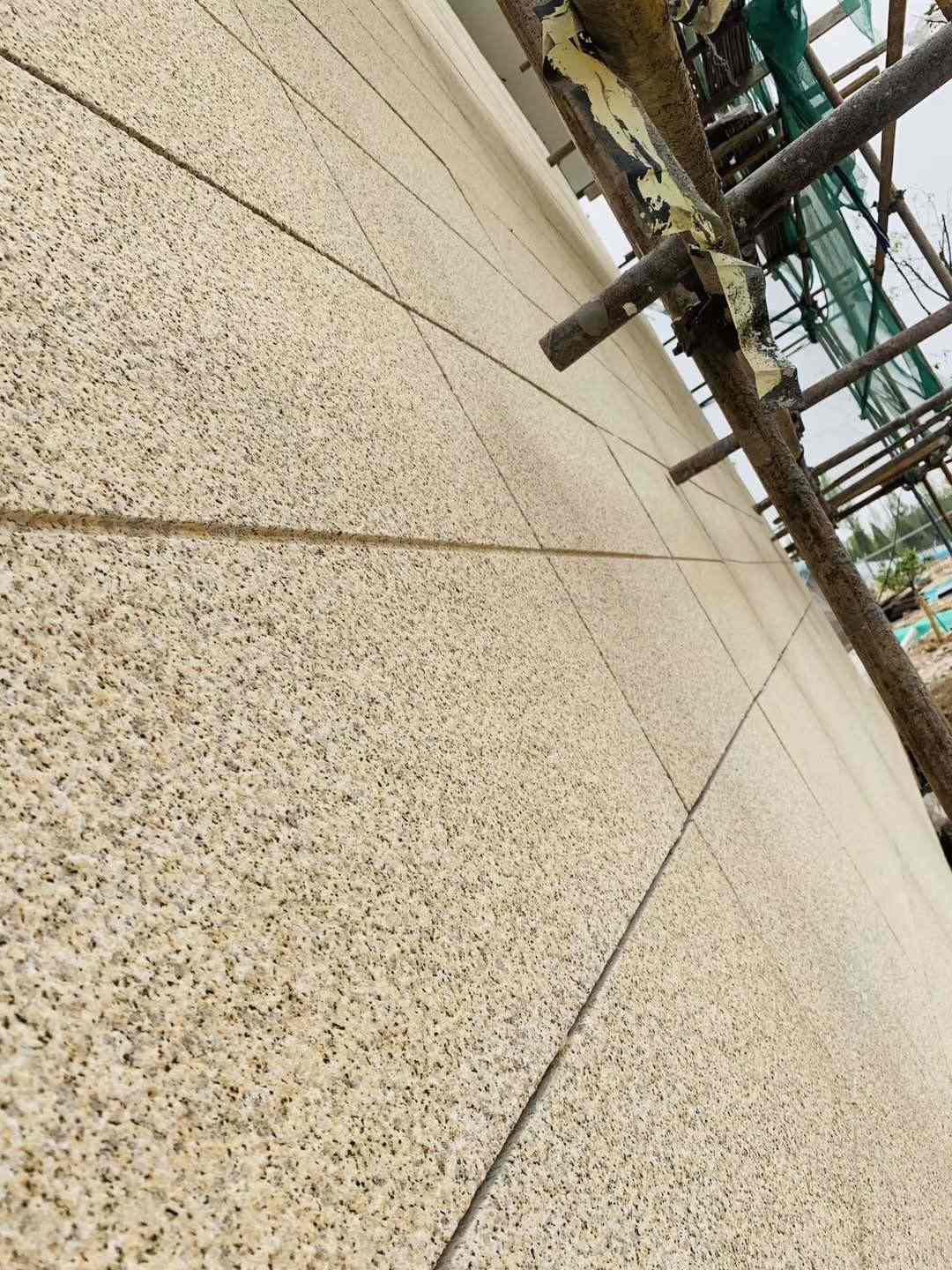 威海 黄金麻花岗岩荔枝面外墙干挂石材效果示例