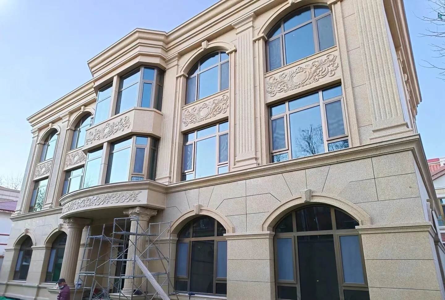 威海 黄金麻花岗岩别墅外墙干挂